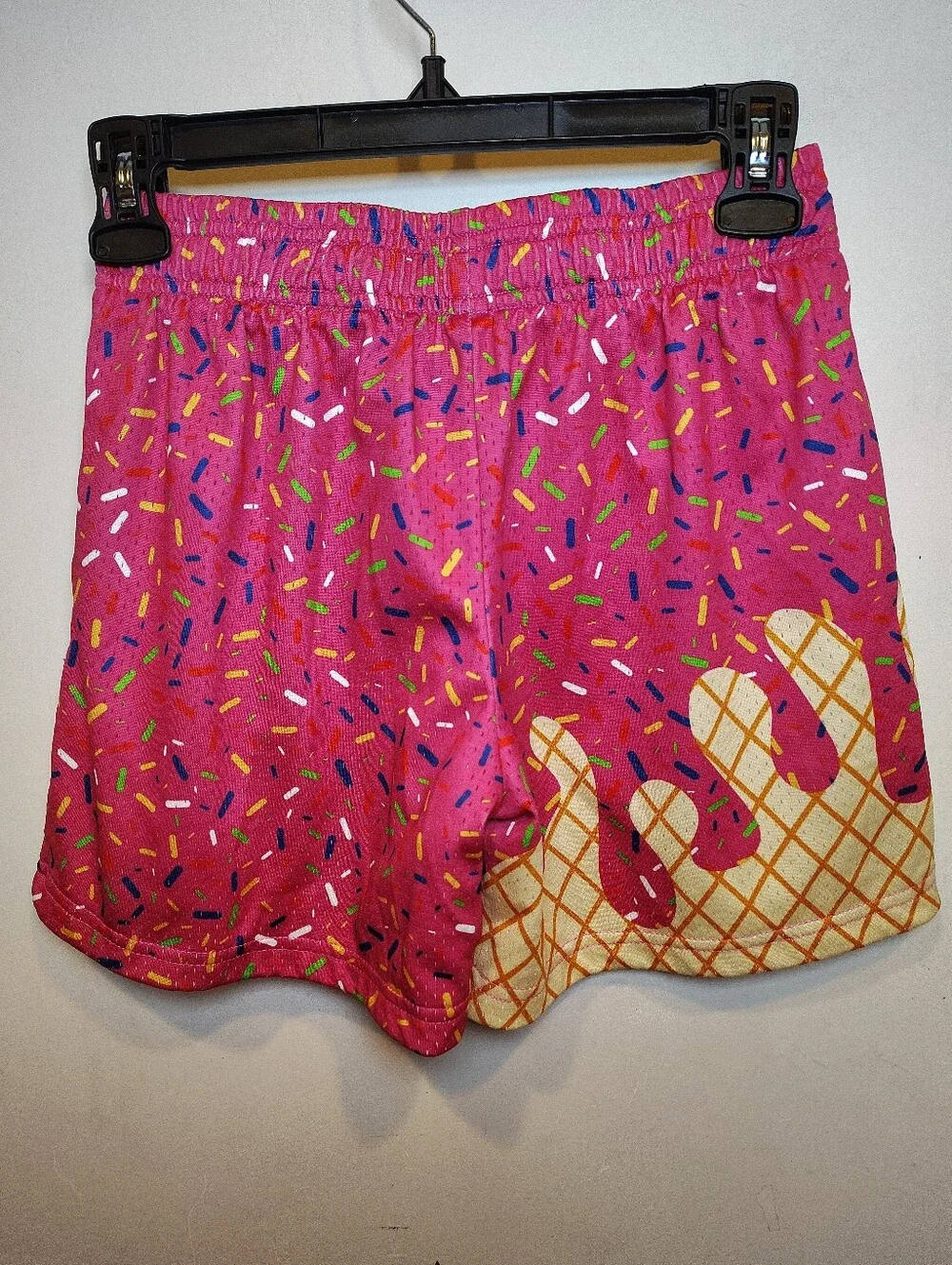Baseball Lifestyle B 101 Pink Mesh Ice Cream Graphic Print Shorts Kid's Sz M